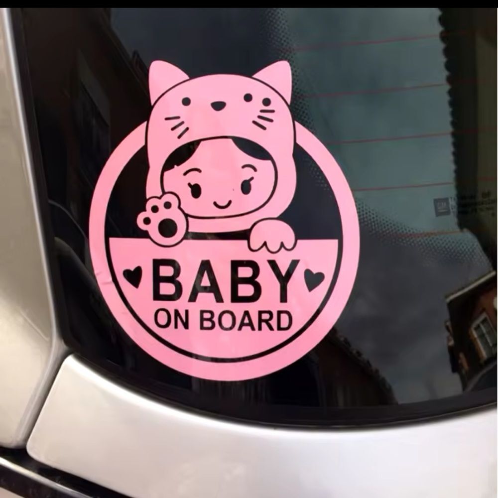 Baby Girl in Car Sticker